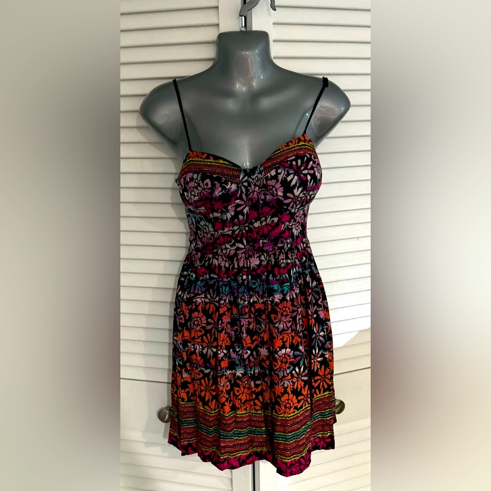 Band of Gypsies spaghetti strap mini dress with heart neckline